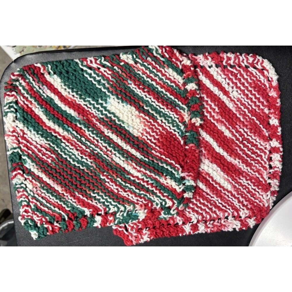 Vintage Crocheted Hot Pads Dishcloths Handmade Granny Core Retro Christmas